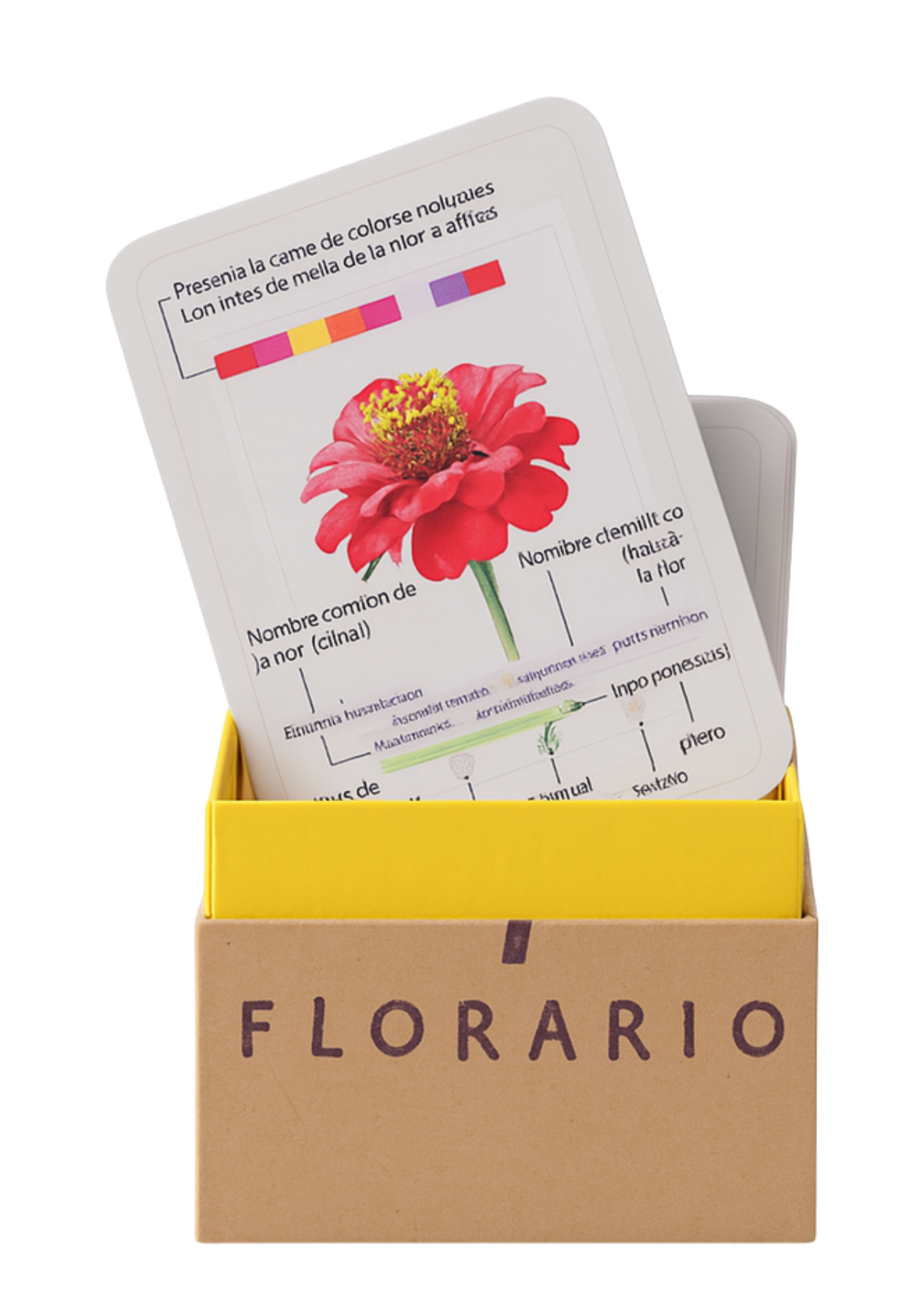 FLORARIO- Juego de 160 Tarjetas Botánicas